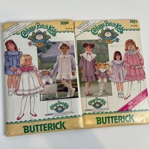 BUTTERICK Sewing patterns Cabbage Patch Kids 80s Girl & Doll LOT 2 Cut & Uncut